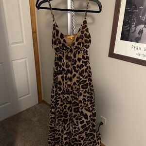 Flying Tomato Brown Leopard Print Maxi Dress